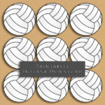 2 5 Volleyball Printable Cupcake Toppers Sports Theme Etsy Sports