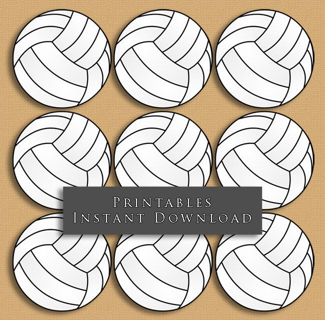 2 5 Volleyball Printable Cupcake Toppers Sports Theme Etsy Sports