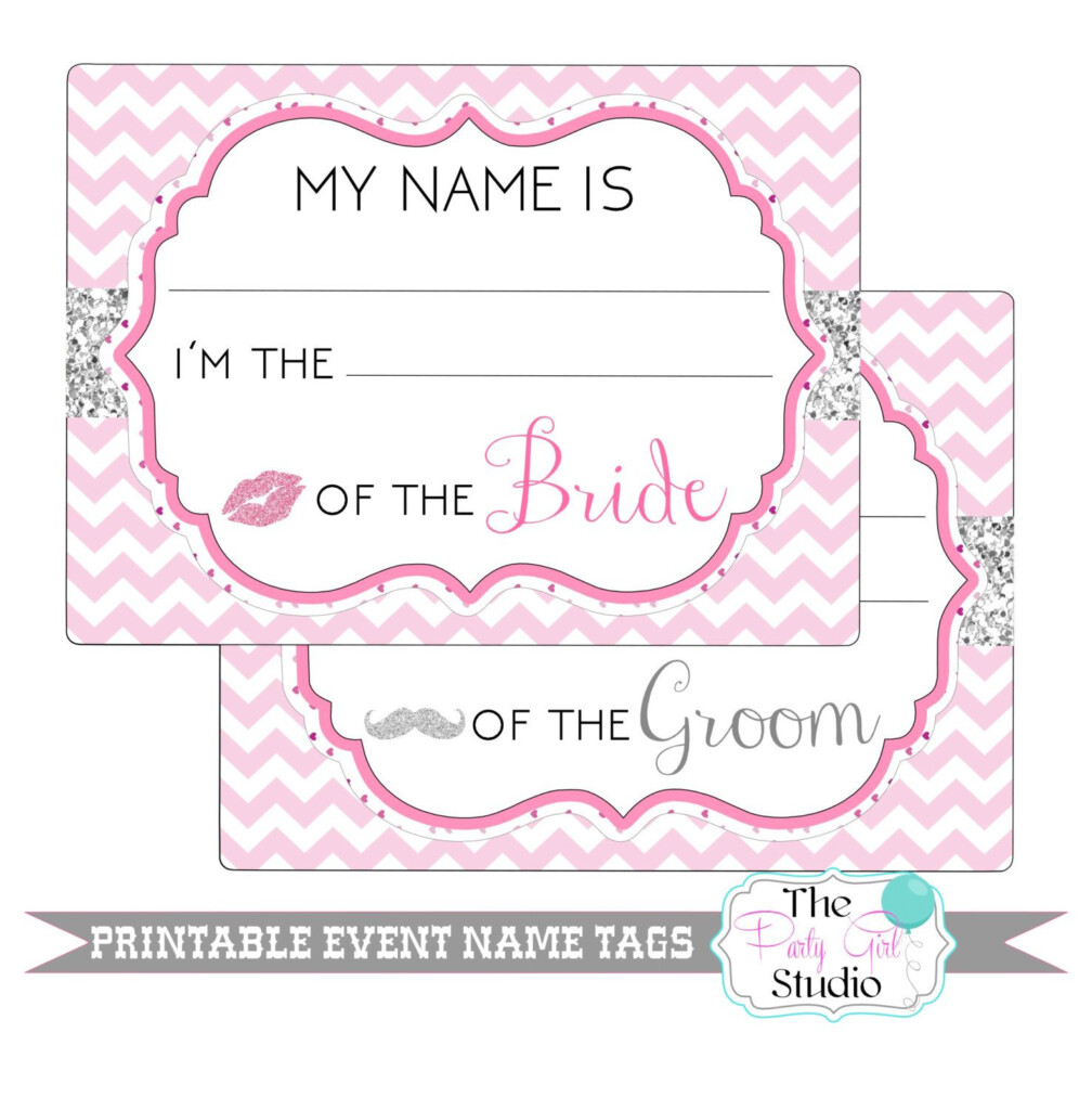 Printable Name Tags Event Wedding Engagement Party Rehearsal Bridal 