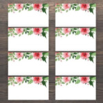 Blank Name Tag Template Floral Name Tags Floral Wedding Etsy Name
