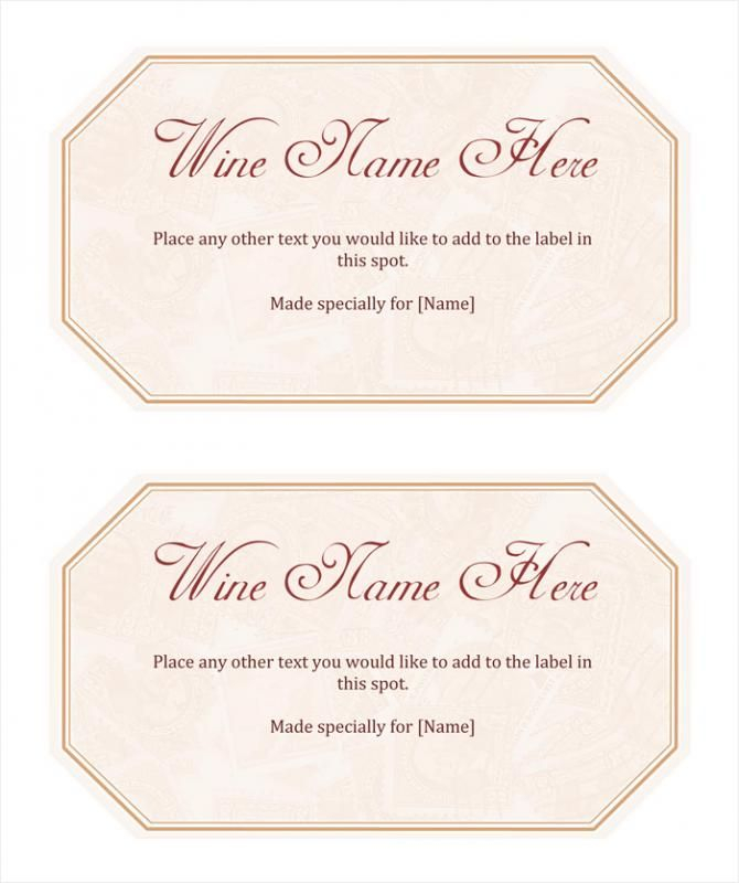 Free Printable Label Templates For Word Free Wine Label Template 