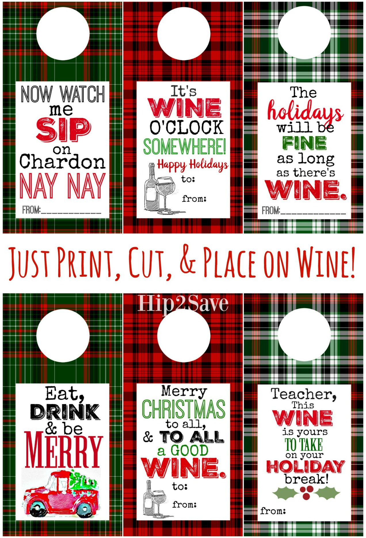 Plaid Wine Labels Free To Print On Hip2Save Wine Gift Tags Wine