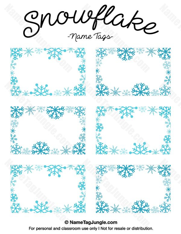 Printable Snowflake Name Tags Download Them At Http nametagjungle