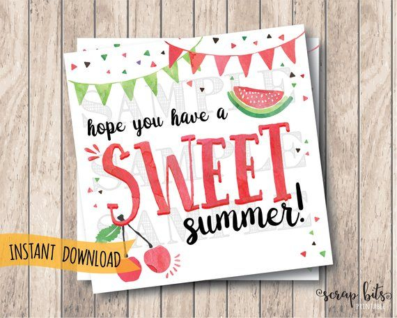 Instant Download Printable Sweet Summer Tags Hope You Have A Sweet