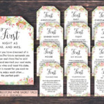 Marriage Milestone Wine Basket Tags A Year Of First Wine Etsy