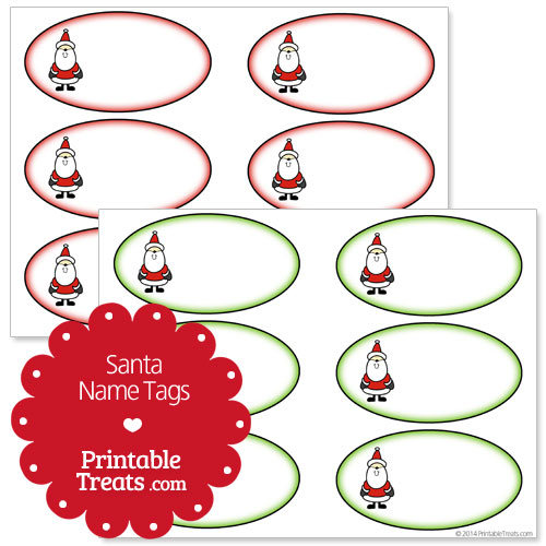 Free Printable Santa Name Tags Printable Treats