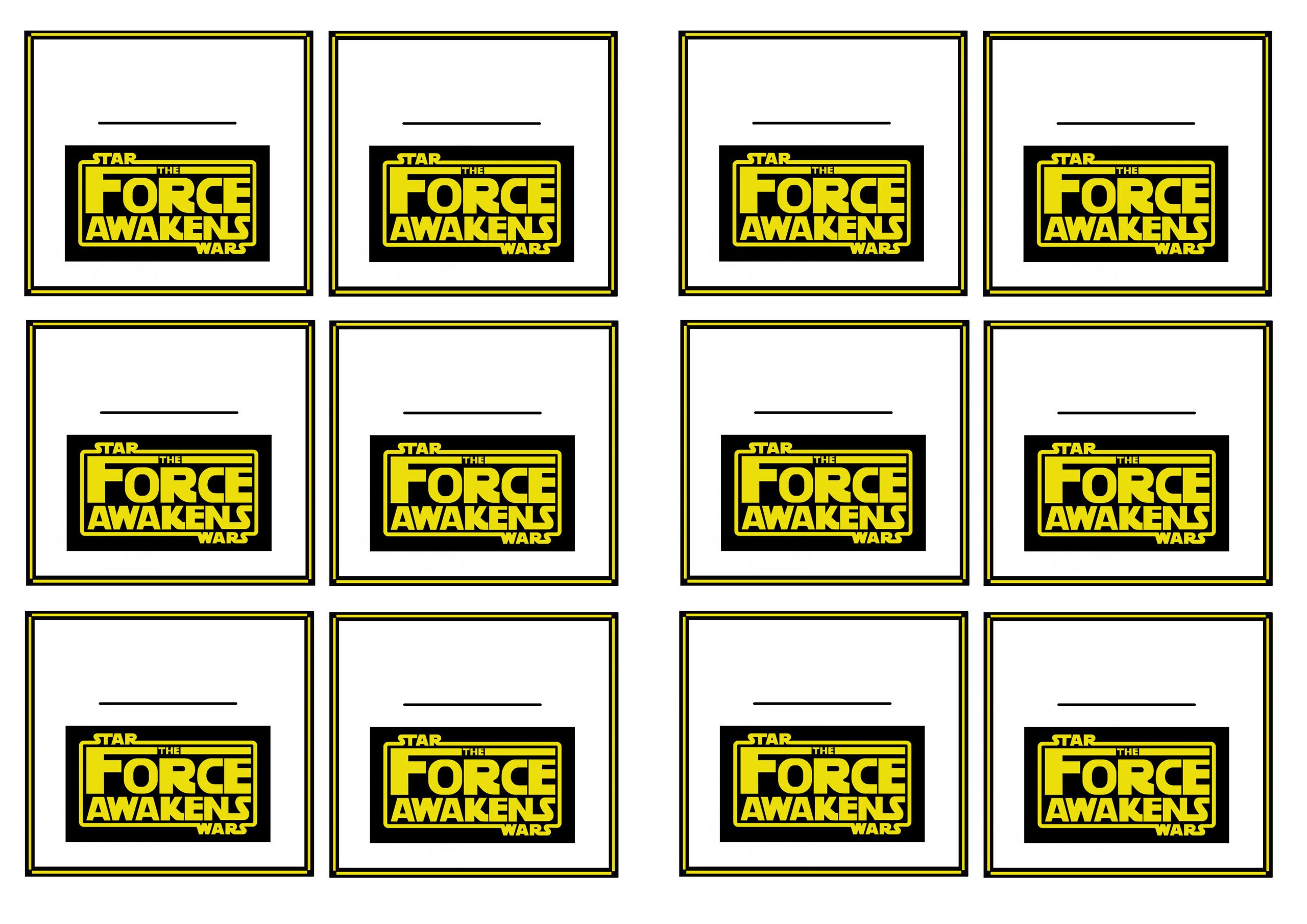 Star Wars The Force Awakens Name Tags Birthday Printable