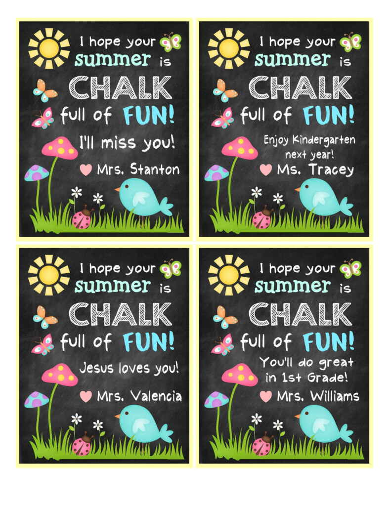 Student Gifts From Teacher Gift Tag Printable Chalk Gift Tag Teacher 