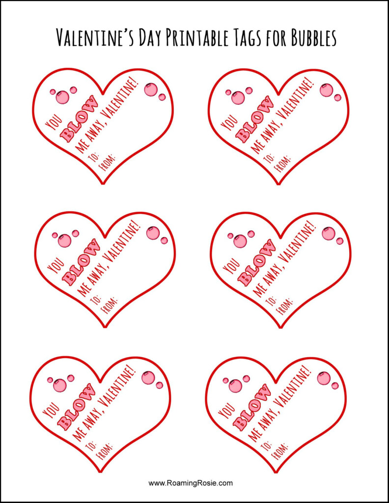 Valentine s Day Printable Tags For Bubbles Printable Valentines Cards 
