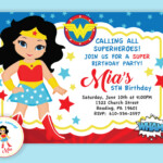 Wonder Woman Birthday Invitation Favor Tags Sonia Gonzalez