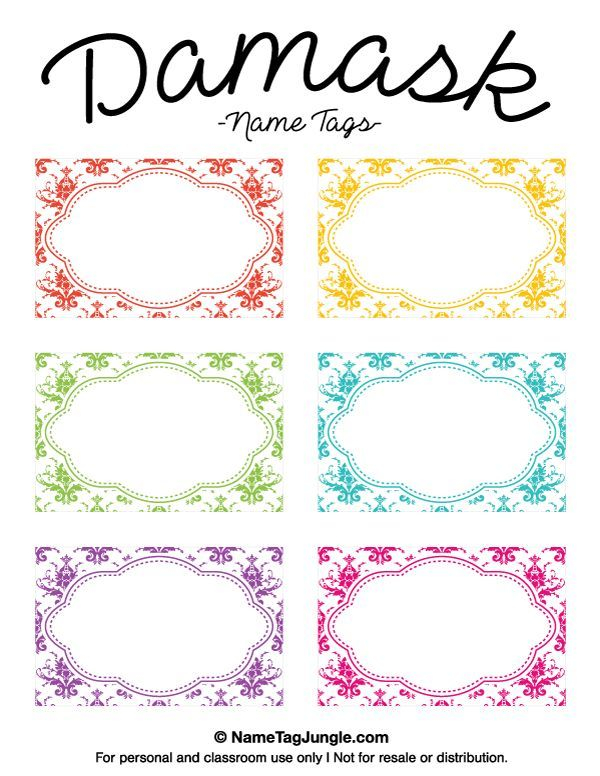 Name Tag Templates Tag Templates Printable Tags Template