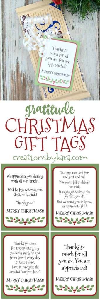 Free Printable Gratitude Christmas Gift Tags Show Appreciation For 