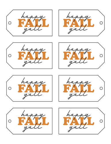 Happy Fall Y all Tags OnlineLabels