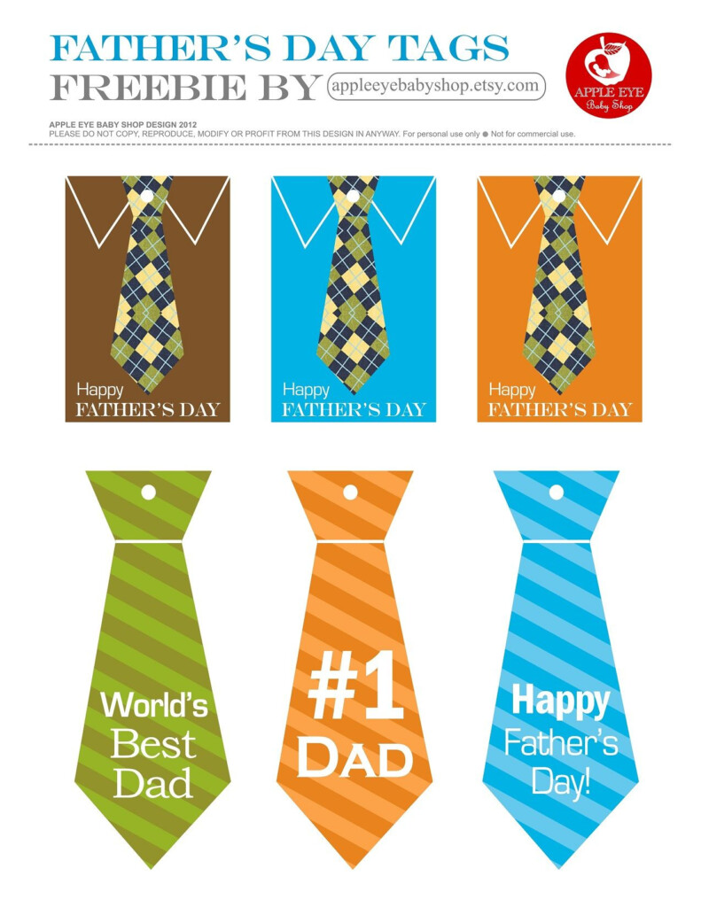 FREE Printables HAPPY FATHER S DAY GIFT TAGS Ties No 1 Dad World s 