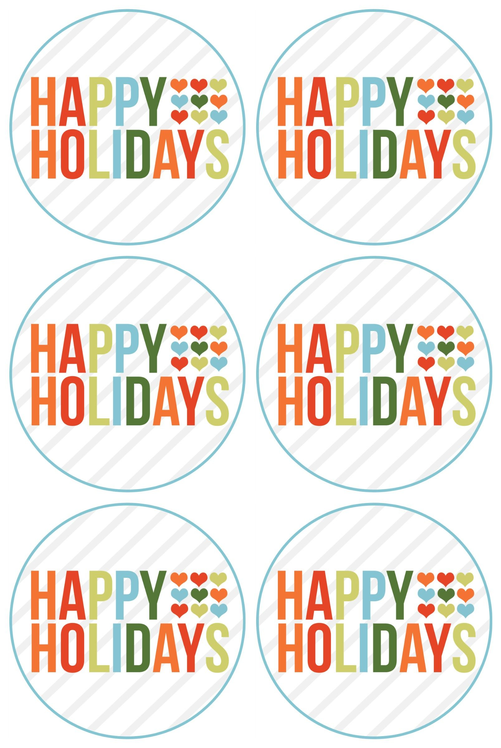 Happy Holidays Free Printable rejoi Christmas Gift Tags Printable