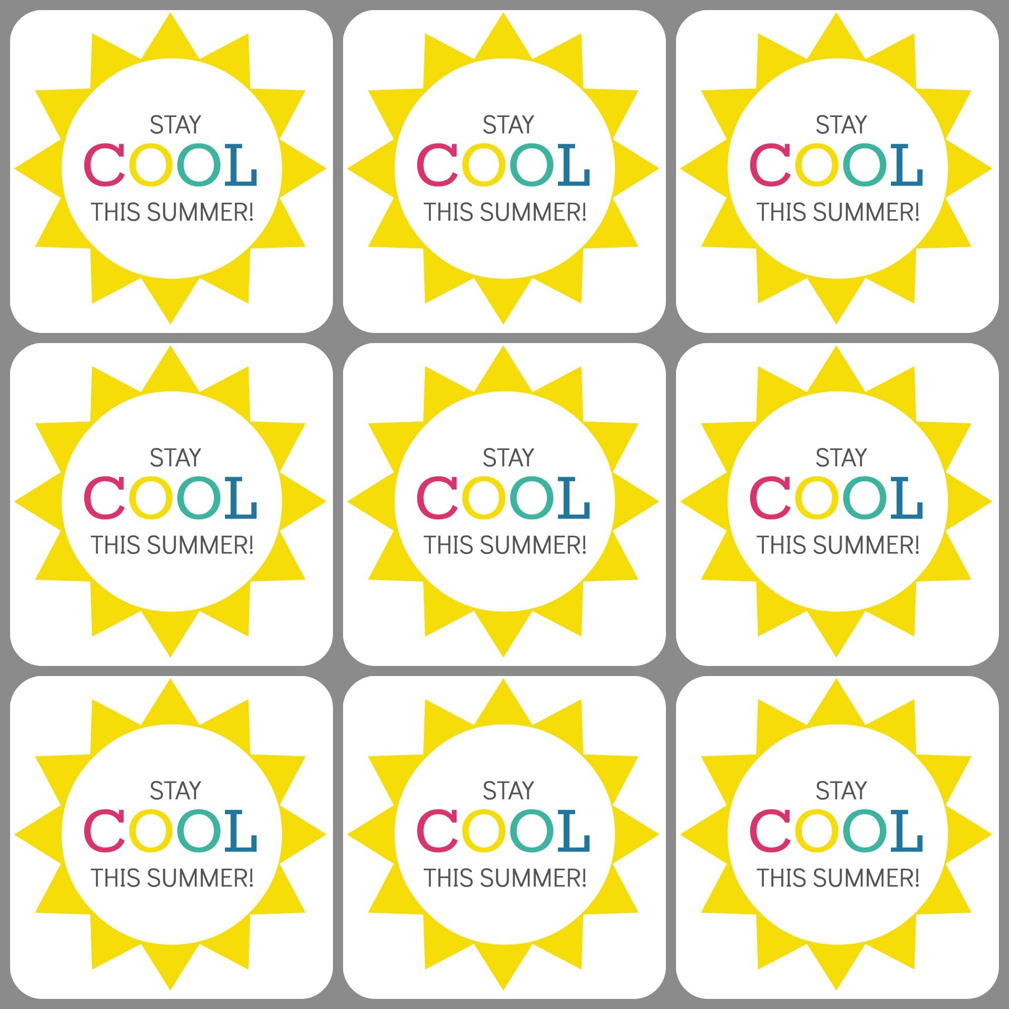 STAY COOL Tags For Popsicles Teacher Gift Tags Classmates Gifts