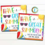 End Of School Year Gift Tag Have A Great Summer Rainbow Bright DIY