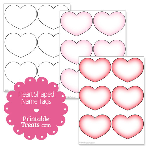 Printable Heart Shaped Name Tags Printable Treats