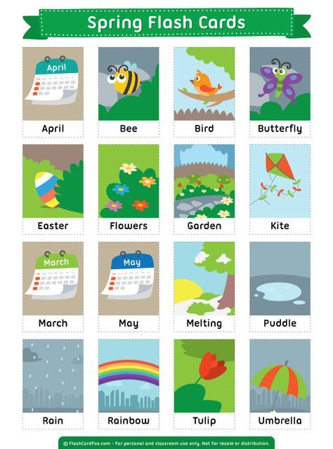 Free Printable Spring Flash Cards Download Them In PDF Format At Http 