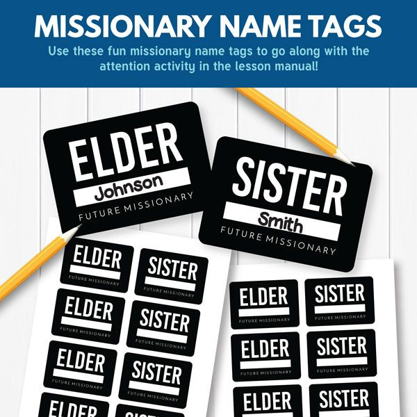 Lds Missionary Tag Free Printable