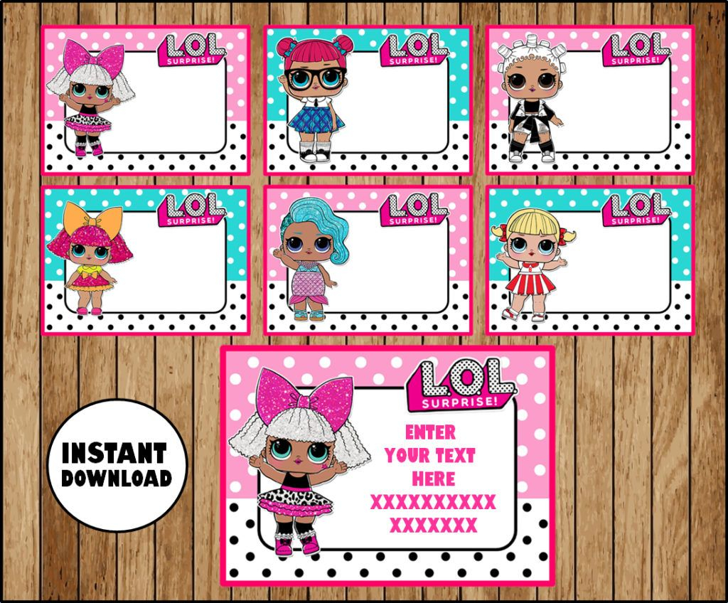 LOL Surprise Dolls School Label Name Label Name Tag Sticker Back