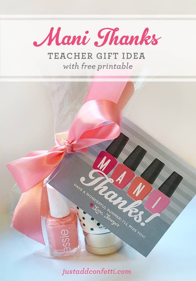 Mani Thanks Free Printable Tag