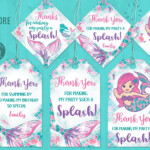 Mermaid Favor Tags Editable Template Under The Sea Mermaid Etsy