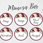 Mimosa Bar Juice Labels Sign Printables Mimosa Bar Sign Mimosa Bar