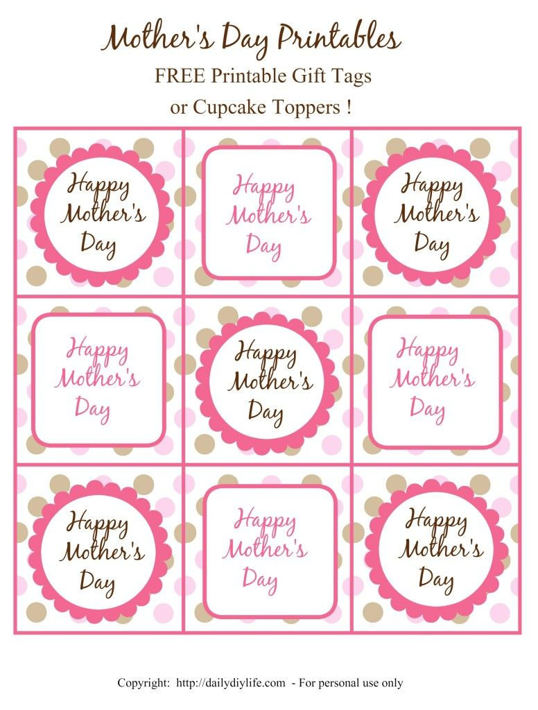 Mother s Day FREE Printable Gift Tags Or Cupcake Toppers Free 