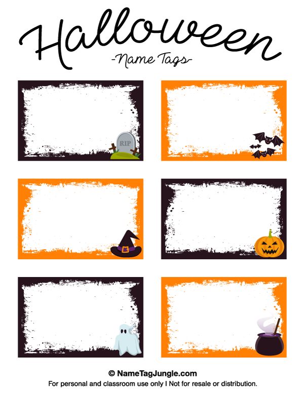 Printable Halloween Name Tags Halloween Names Halloween Labels