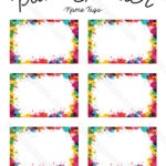 Free Printable Paint Splatter Name Tags The Template Can Also Be Used