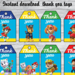 PRINTABLE Paw Patrol Thank You Tags Instant Download You Will Receive