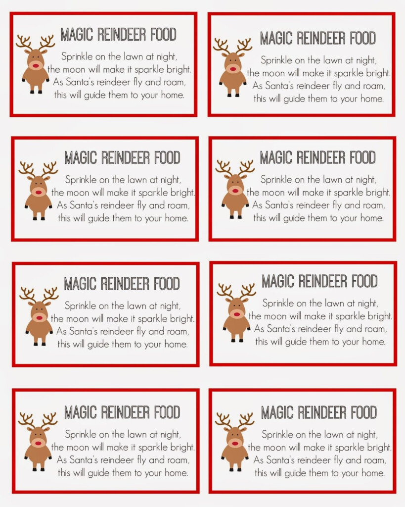 Magic Reindeer Food Magic Reindeer Food Reindeer Food Poem Reindeer 