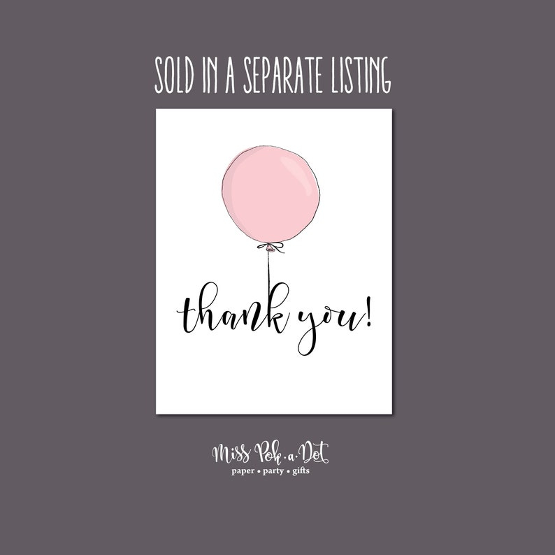 Pink Balloon Thank You Favor Tag Printable One 1st Etsy