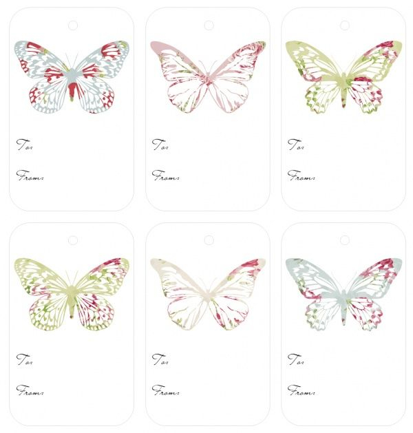 More Vintage Butterfly Freebies Butterfly Gift Tags Butterfly 