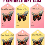 Butterfly Free Printable Gift Tags set Of 6