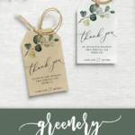 Thank You Favor Tag Template Printable Greenery Gift Tag Etsy In 2020