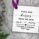 Hugs And Kisses From The New Mr And Mrs Tags Printable Etsy In 2020