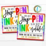 Pen Thank You Gift Tags Hap pen To Be Ink credible DIY Editable