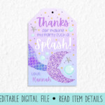 Mermaid Birthday Thank You Tag Personalized Under The Sea Etsy In