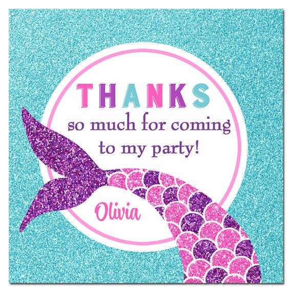 Mermaid Favor Tag Printable Or Printed With FREE SHIPPING ANY Wording
