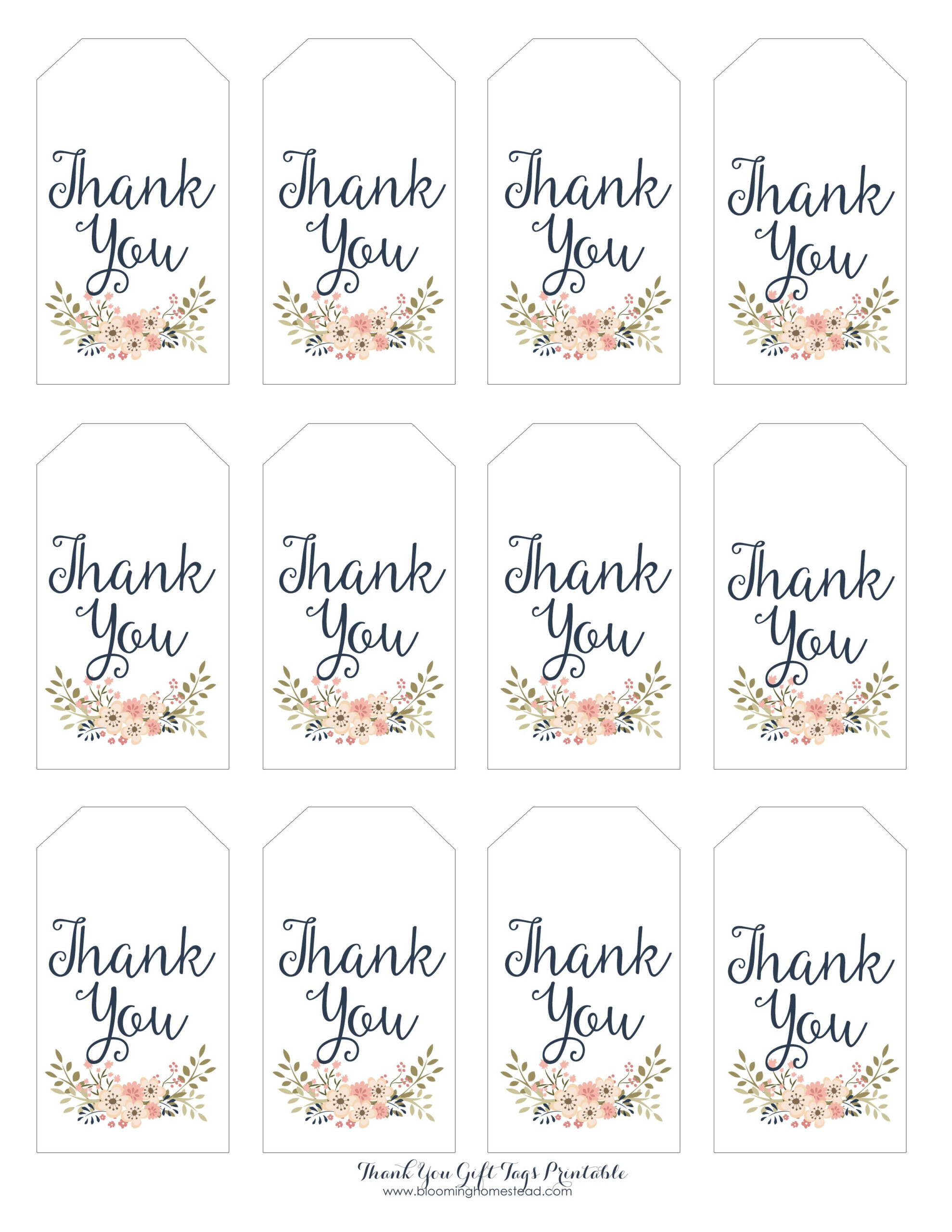 Thank You Gift Tags Blooming Homestead Gift Tags Printable Free