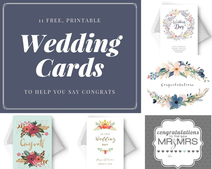 Say Congrats With A Free Printable Wedding Card Free Wedding Cards 