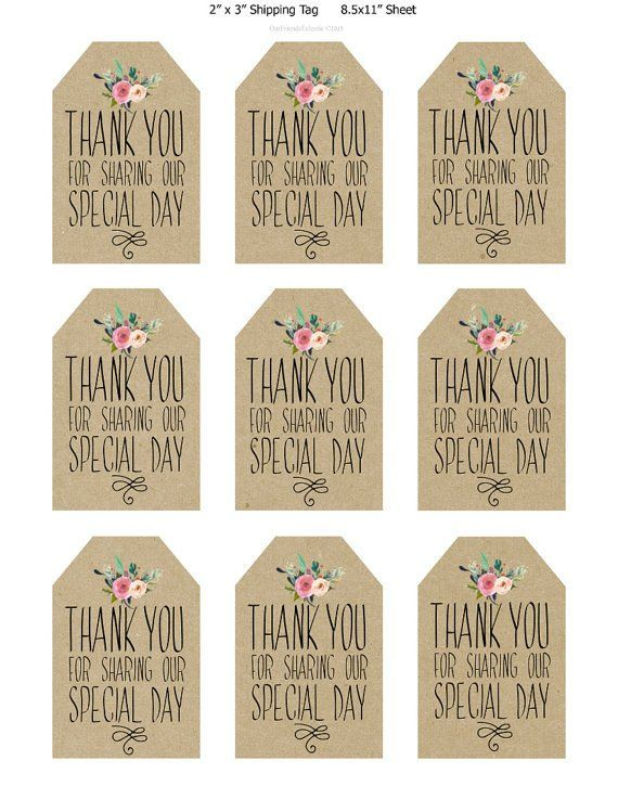 Wedding Favor Labels Template New Printable Wedding Favor Tags Thank 