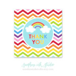 Rainbow Birthday Party Printable Thank You Favor Tags INSTANT