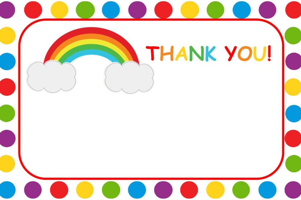 Rainbow Thank You Card Printable Rainbow Rainbow Theme Baby Shower 