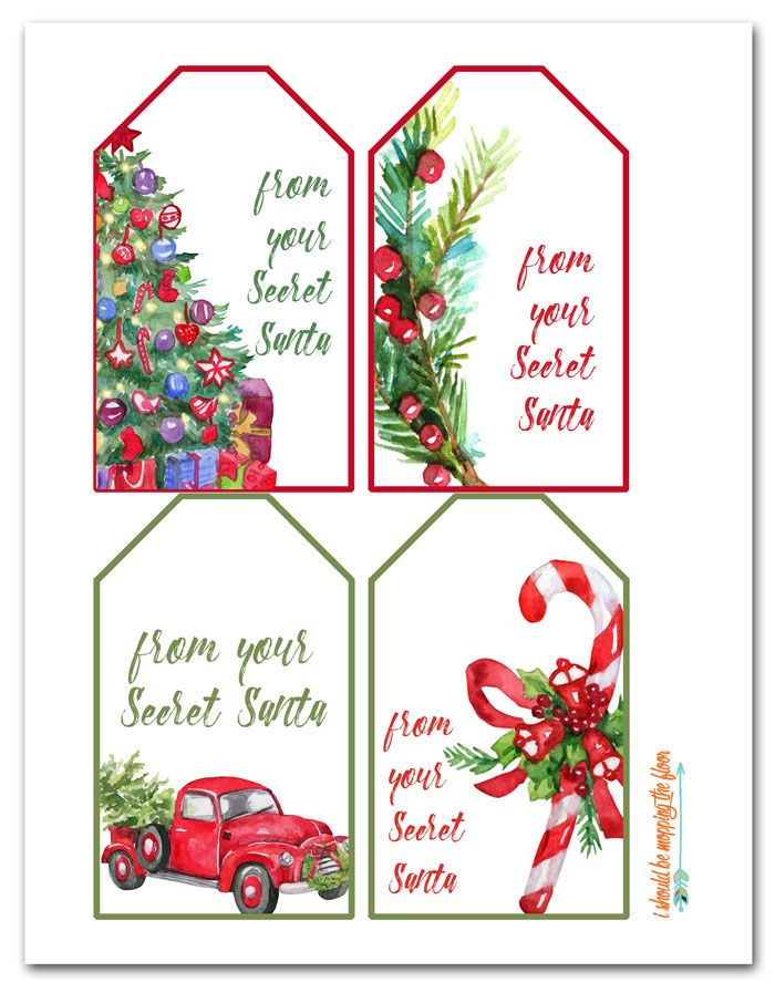 Free Printable Secret Santa Gift Tags Secret Santa Gift Tags 