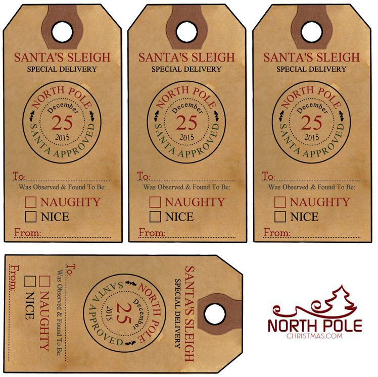 Christmas Naughty Or Nice Hang Tags Http www northpolechristmas 