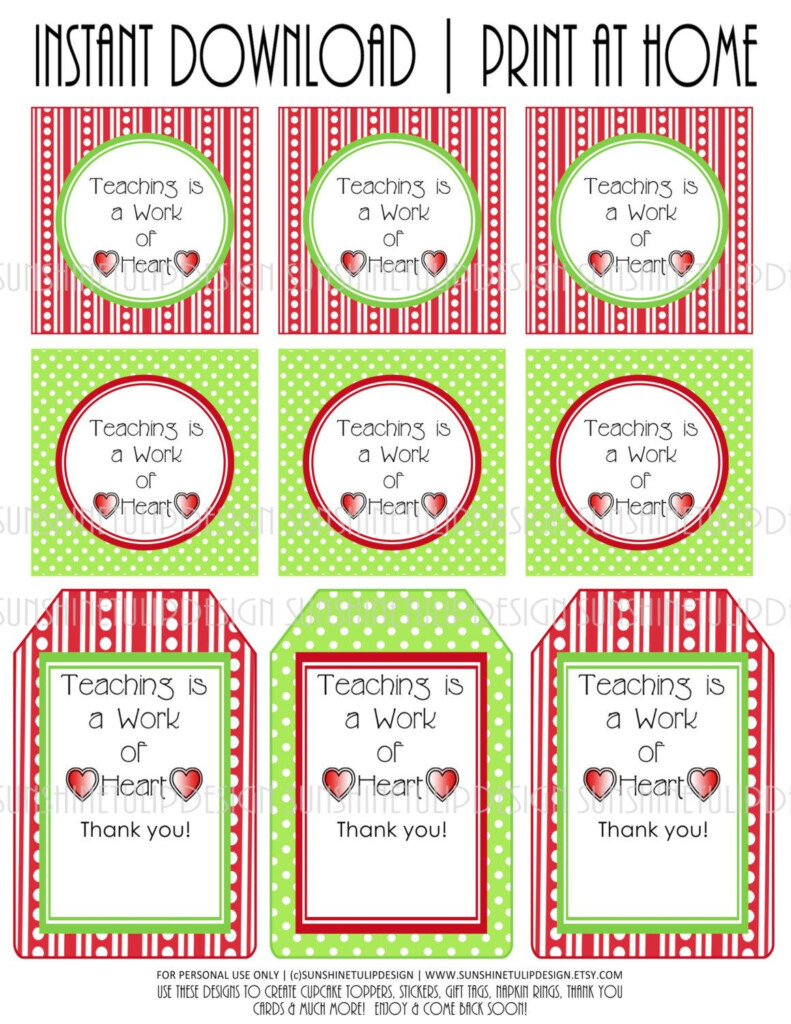 Baked Goods Teacher Appreciation Printable Gift Tags By Etsy 