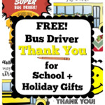 Free Bus Driver Thank You Gift Tags Bus Driver Appreciation School